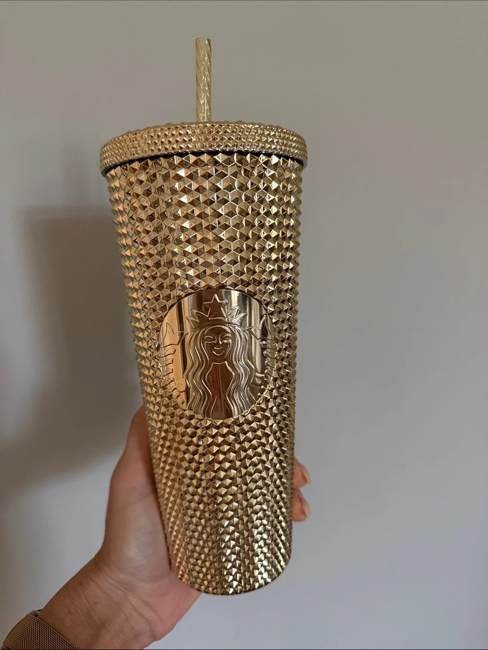 Starbucks Gold Studded Tumbler with Textured Logo
